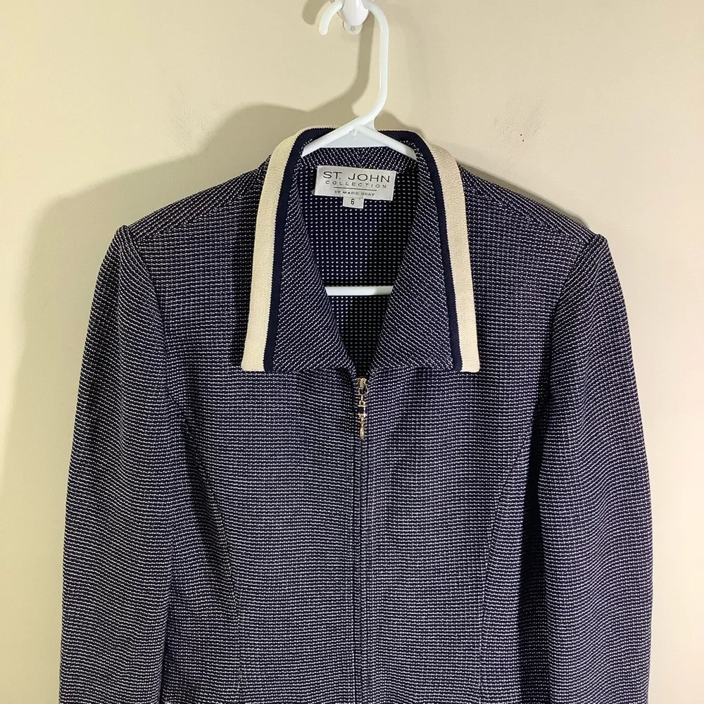 St. John By Marie Gray Santana Knit Blazer Skirt Set